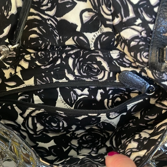 Vintage Brighton Nolita Black Patent Croc Crossbody Wristlet Clutch - Picture 5 of 5